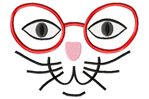 Cat Face with Glasses