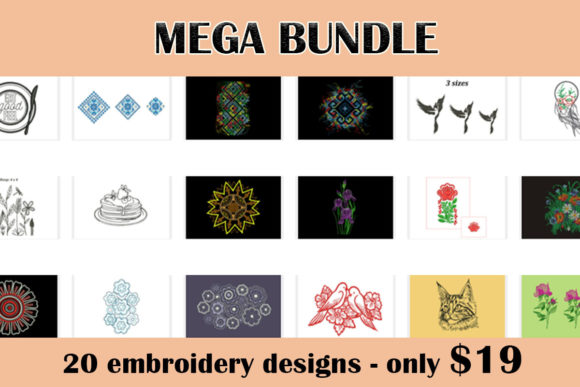 Flower Machine Embroidery Bundle