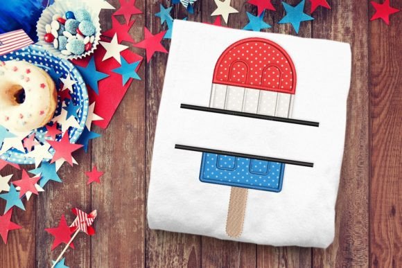 Patriotic Popsicle Split Applique