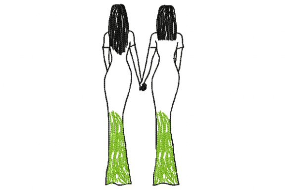 Sisters Embroidery Design